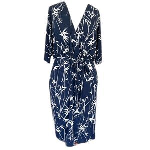 Banana Republic Navy and White Faux Wrap Dress Size XL